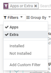 Add "Extra" filter in CoquiAPPs Apps