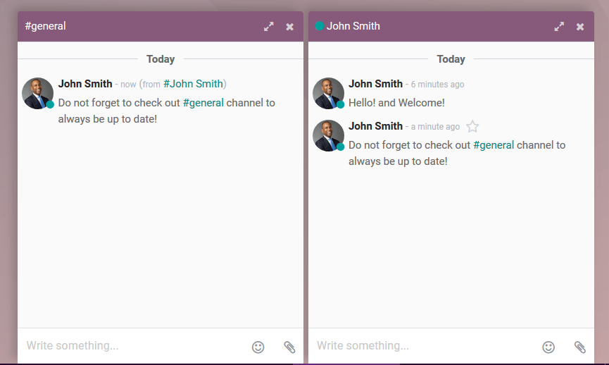 View of a couple of chat window messages for CoquiAPPs Discuss