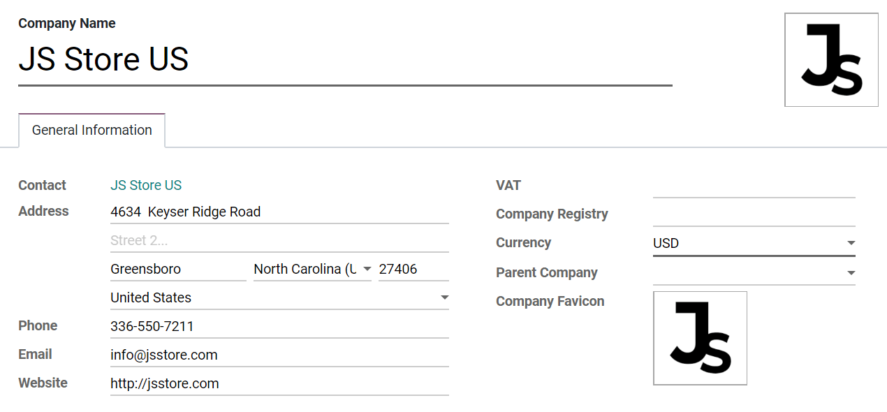 Overview of a new company's form in CoquiAPPs