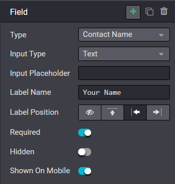 Editable field options