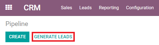 The Generate Leads button to use the lead mining feature.
