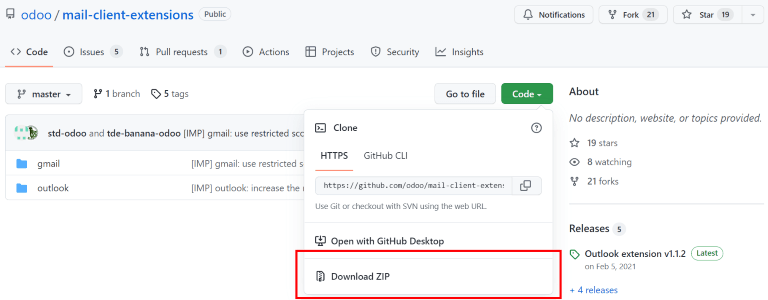 Download the ZIP file from the CoquiAPPs GitHub repository for Mail Plugins.