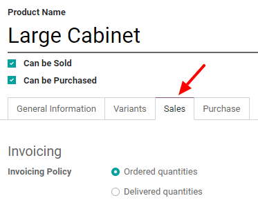 How to change your invoicing policy on a product form on CoquiAPPs Sales?