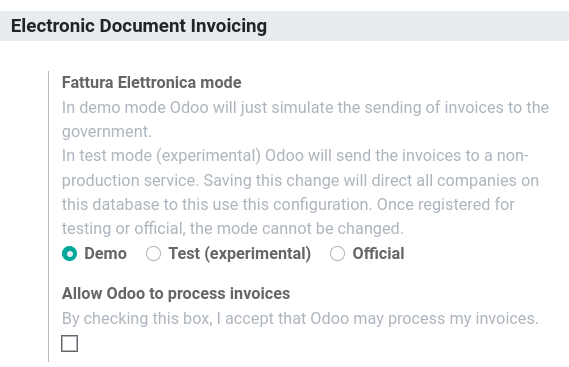 Italy's electronic document invoicing options