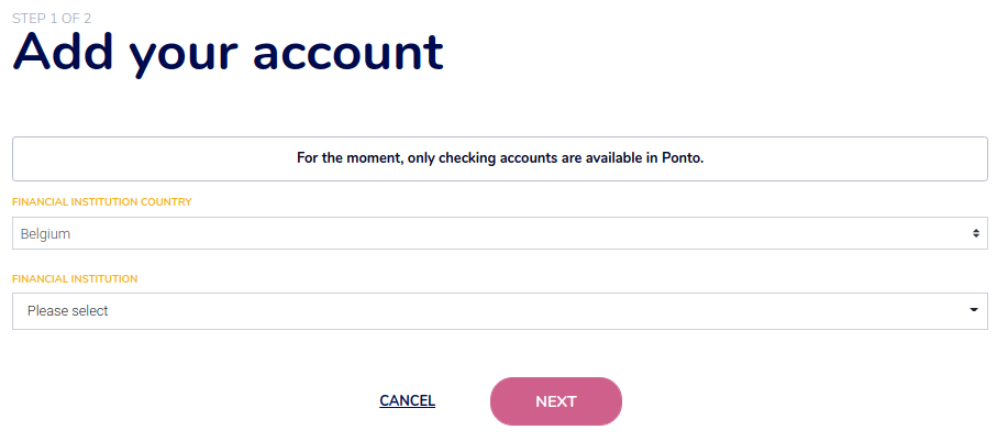 Add bank accounts to your Ponto account.
