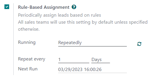 The Rule-Based Assignment setting in CRM settings.