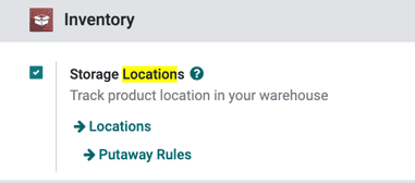 Enable Storage Locations in CoquiAPPs settings.