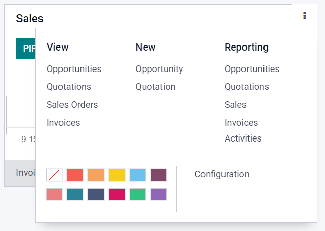 Click the Three Dot Menu in CoquiAPPs CRM dashboard to view documents and create opportunities.